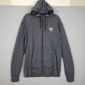 New Era Men's XL Full Zip‎ Hoodie Sweatshirt Dark Gray Geometric Brain Graphic